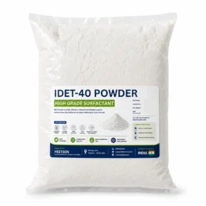 IDET-40 powder packaging bag, acid slurry substitute chemical for detergent powder manufacturing, cleaning, foaming and water softening applications.