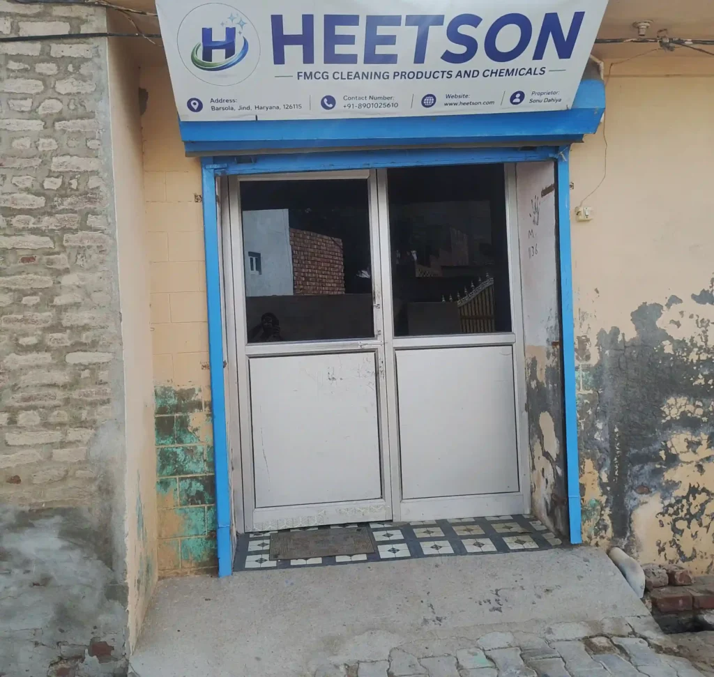 HEETSON Shop Exterior HEETSON Shop Exterial, Store door with banner. Heetson Business details written on board.